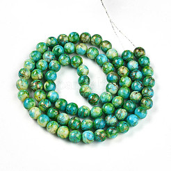 Выпечка окрашенные стеклянные бусины пряди X1-DGLA-N003-10mm-B04