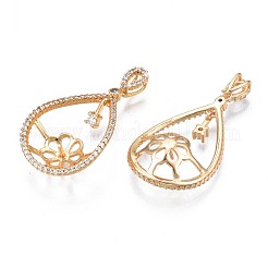 Латунная микропаве из прозрачного кубического циркония KK-N232-230