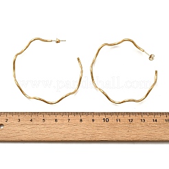 Волнистые серьги-гвоздики в форме буквы С из нержавеющей стали 304 EJEW-A129-02G