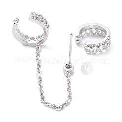 Асимметричные серьги с кубическим цирконием EJEW-K088-07P