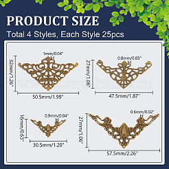 100шт. 4 набора железных филигранных столярных инструментов&nbsp;IFIN-PH0002-18AB