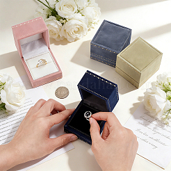 4 caja de embalaje para anillos de terciopelo de 4 colores&nbsp;CON-PH0003-82