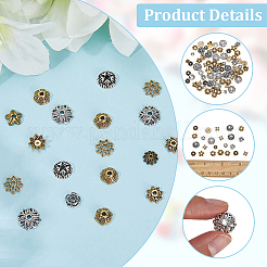 360 pièces 12 styles capuchons de perles en alliage de style tibétain&nbsp;TIBE-SC0002-38