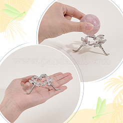 Держатели хрустальных шаров из сплава стрекозы&nbsp;DJEW-WH0103-009