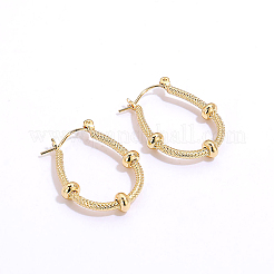 Минималистичные латунные овальные серьги-кольца QO8970