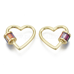 Латунь микропаве кубический цирконий винт карабин подвески с замком ZIRC-N039-021-NF