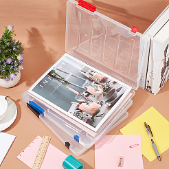 3 шт. 3-цветная переносная прозрачная пластиковая коробка для файлов формата А4 CON-PH0002-28B