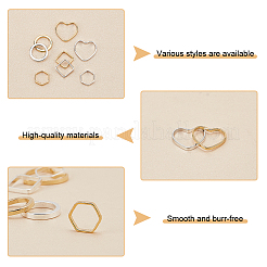 80шт 8 стильных латунных соединительных кольца&nbsp;KK-FH0005-70