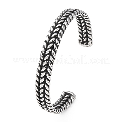 Bracelets manchettes rétro en acier inoxydable chirurgical 316&nbsp;BJEW-C142-14A-AS