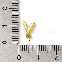 スターリングシルバーペグベイル925個  片穴パーツ用  s925スタンプあり  V字  18KGP本金メッキ  12x6.5mm  穴：6x2mm  ピン：0.8mm&nbsp;STER-NH0001-25G