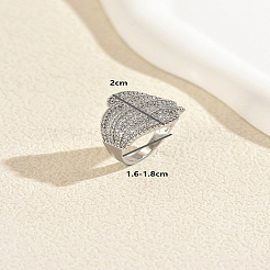 Fingerringe aus Messing mit Mikropavé-Kubikzirkonia für Damen&nbsp;HZ2208