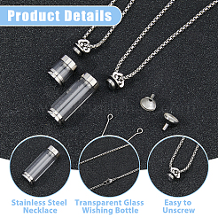 Подвеска в виде прозрачной стеклянной бутылки желаний&nbsp;NJEW-HS0001-01P