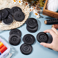 30 шт. деревянные пуговицы BUTT-OC0001-50B