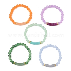 Bracelets extensibles en perles acryliques rondes de 8 mm&nbsp;BJEW-JB14279