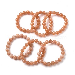 Браслеты из натуральных бусин солнечного камня для мужчин и женщин BJEW-I322-01A