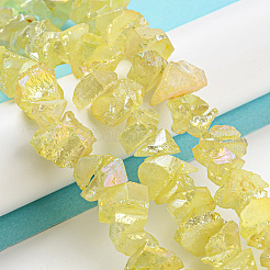 1 нить гальванизированных бусин из натурального кварца&nbsp;G-PA0001-18A