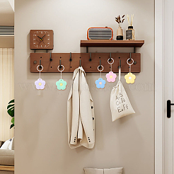 5 цветной силиконовый чехол для ключей с цветочным узором AJEW-DJ0005-51