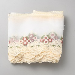 10 Yards Polyester-Spitzenband mit Blumenstickerei&nbsp;OCOR-WH0070-152
