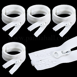 衣服アクセサリー5個  ナイロン閉口ジッパー  TPUジッパープラー付き  ファスナー部品  ホワイト  830x31x9mm&nbsp;FIND-GF0008-52G