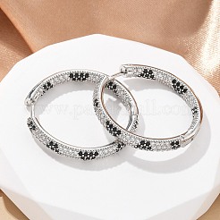 Латунные микро проложить серьги обруча кубического циркония EJEW-M077-02P