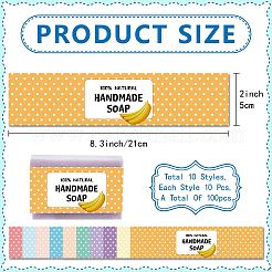 100 шт. 10 стильных прямоугольных бирки из мыльной бумаги DIY-WH20027-008