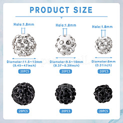 120 шт. 6 вида страз в форме диско-шара&nbsp;RB-TA0001-14