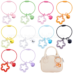 10 pz 10 colori stella e campana decorazioni pendenti in acrilico e lega&nbsp;HJEW-BBC0001-40A