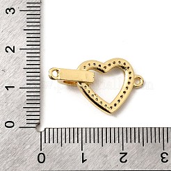 Латунные микропаве прозрачные кубические цирконии сердце с D-образным разъемом подвески&nbsp;KK-I360-030G