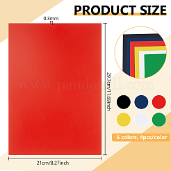 24 feuille de plastique PVC 6 couleurs&nbsp;AJEW-BC0011-24B