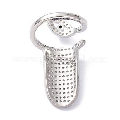 Латунные кольца для ногтей с микропаве и кубическим цирконием RJEW-D115-04P