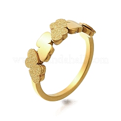 Кольцо из нержавеющей стали 304 с текстурированным сердцем для женщин&nbsp;RJEW-L126-10B-G