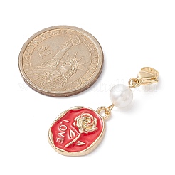 Подвески из сплава с эмалью ко Дню святого Валентина HJEW-JM01245