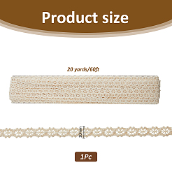 20 ярд хлопковой цветочной кружевной ленты для отделки OCOR-WH0097-45