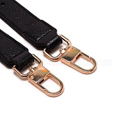 Puバッグハンドル  合金の留め金付き  バッグストラップ交換用アクセサリー  ブラック  115x4.5x0.72cm&nbsp;FIND-WH0096-58A