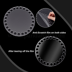 透明アクリルかぎ針編みバスケットベース5個、5スタイル  編みかご用  フラットラウンド  透明  100~200x3mm  穴：8mm  1個/スタイル&nbsp;DIY-PH0009-20
