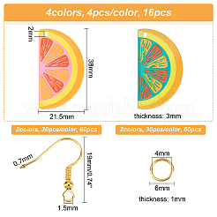 Набор для изготовления подвесных сережек с оранжевым шармом&nbsp;DIY-OC0007-70