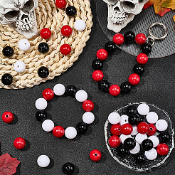 90шт 3 цвета непрозрачные акриловые бусины MACR-SP0001-63