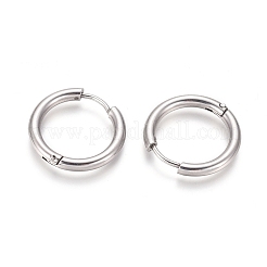 Серьги-кольца Huggie Hoop из нержавеющей стали 202 A-EJEW-F111B-19mm-P
