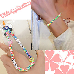 3 прядь бусины из полимерной глины ручной работы&nbsp;CLAY-CJ0002-01