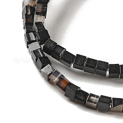 天然コーヒー瑪瑙ビーズ連売り  キューブ  2~2.5x2.5~3.5x2.5~3mm  穴：0.4mm  約157~165個/連  14.96~15.75''（38~40センチメートル）&nbsp;G-B064-A24
