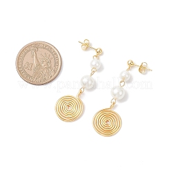 Серьги-гвоздики из стекла с жемчугом EJEW-JE06543-03