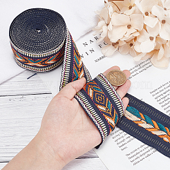 エスニック風刺繍ポリコットンリボン  ジャカードリボン  チロリアンリボン  服飾材料  矢印模様  カラフル  1-7/8インチ（48mm）  約5ヤード/ロール&nbsp;OCOR-GF0001-59