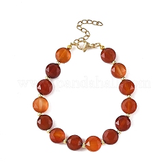 Natürliche Achat-Armbänder (gefärbt und erhitzt) mit runden Perlen für Damen&nbsp;BJEW-JB14153