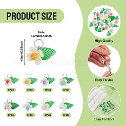 40 шт. 8 стиля подвески-цветы из натуральных смешанных драгоценных камней&nbsp;PALLOY-TA00291