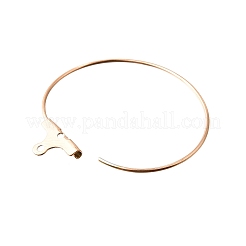 304ステンレスペンダント  フープピアスパーツ  ローズゴールド  29x26x1.5mm  20ゲージ  穴：1mm  ピン：0.8mm&nbsp;STAS-T031-20-25mm-RG