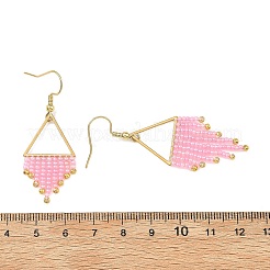 Orecchini pendenti con nappe in vetro e acciaio inossidabile 304&nbsp;EJEW-MZ00828