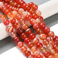 Chapelets de perles en agate à rayures naturelles/agates à bandes&nbsp;G-Z060-A01-B19