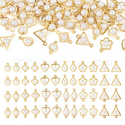 72 шт. 12 стиля подвески/шармы-соединители из искусственного жемчуга из АБС-пластика&nbsp;FIND-TA0003-16