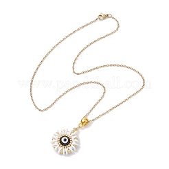 Стеклянные бусины и полимерная глина и ожерелья с подвесками в стиле лэмпворк от сглаза NJEW-MZ00101-05