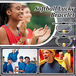 60 Stück Baseball-Armbänder aus geflochtenen Acrylperlen&nbsp;BJEW-WA0001-05
